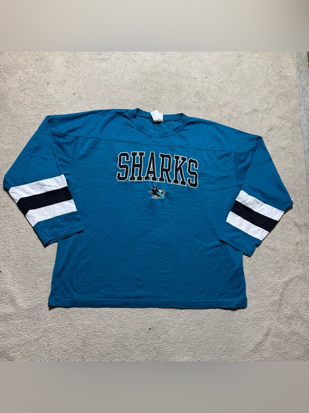 San Jose Sharks Jersey Shirt Adult XL NHL Official 1/2 Sleeve Sweatshirt Top